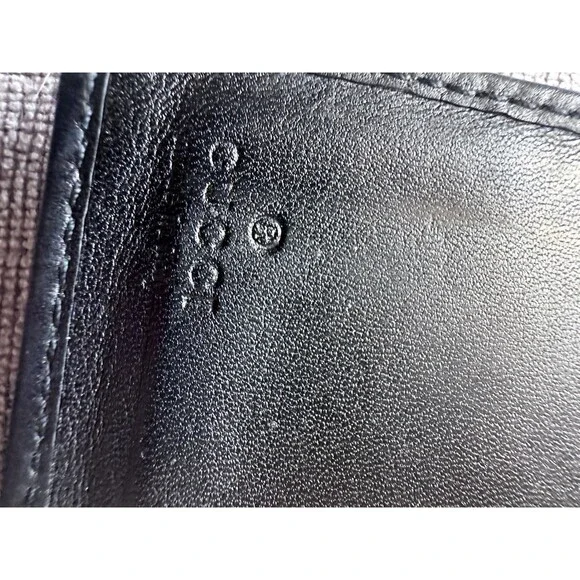 Gucci Mens Canvas Leather Compact ID Bifold Wallet